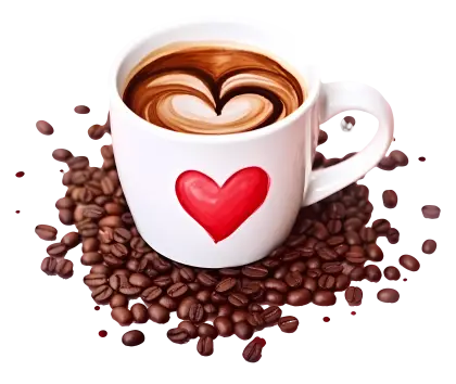 Heart Coffee Cup with Latte Art