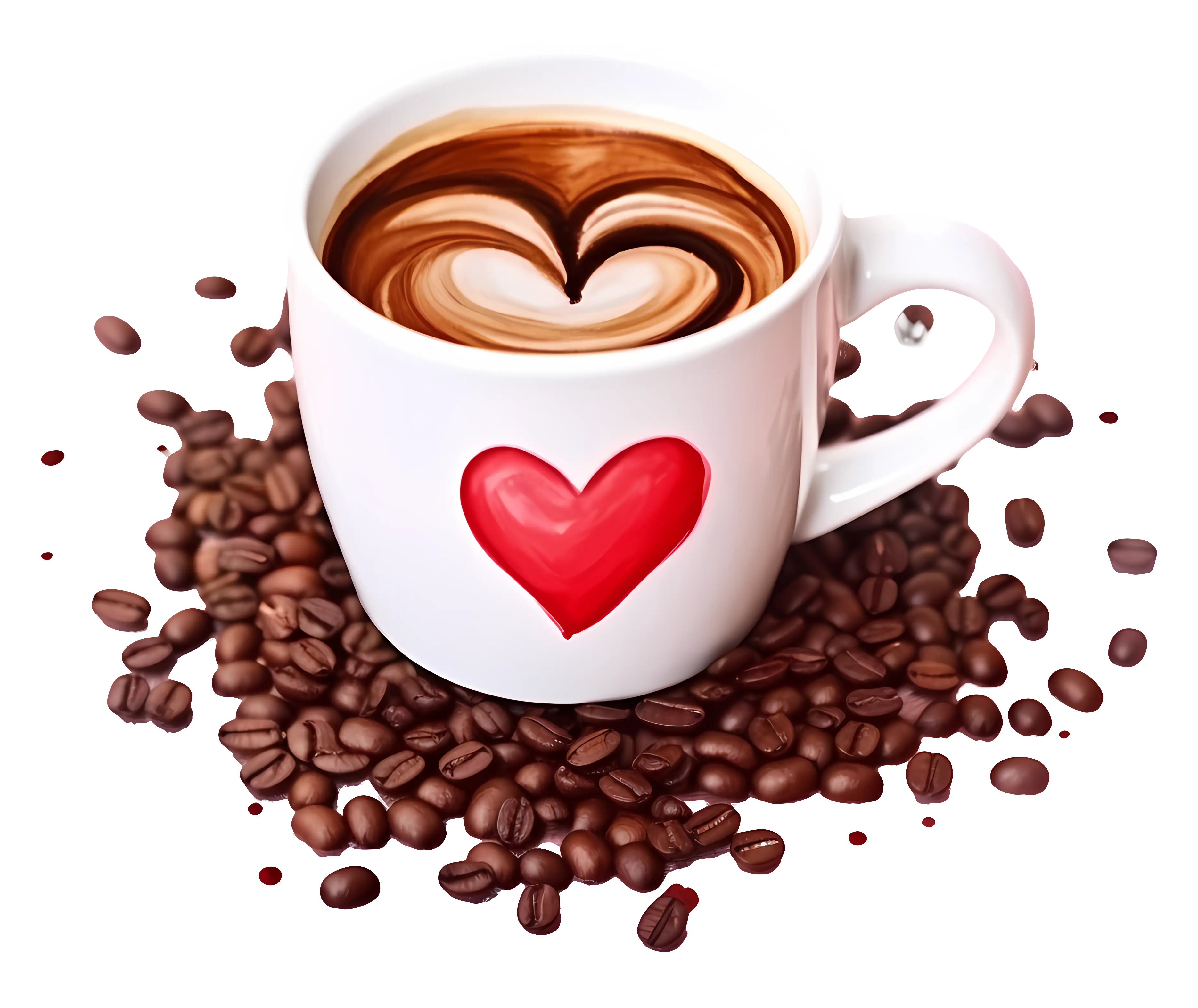 Heart Coffee Cup with Latte Art