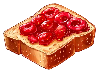 Toast with Raspberry Jam for a Sweet Breakfast