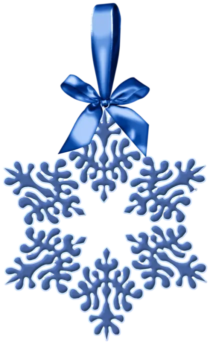 Blue Snowflake Ornament with Ribbon for Holiday Decoration