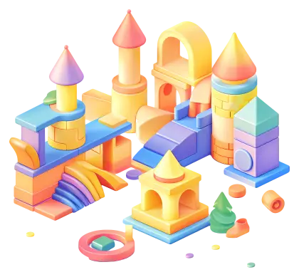 3D Colorful Castle Blocks for Imaginative Play