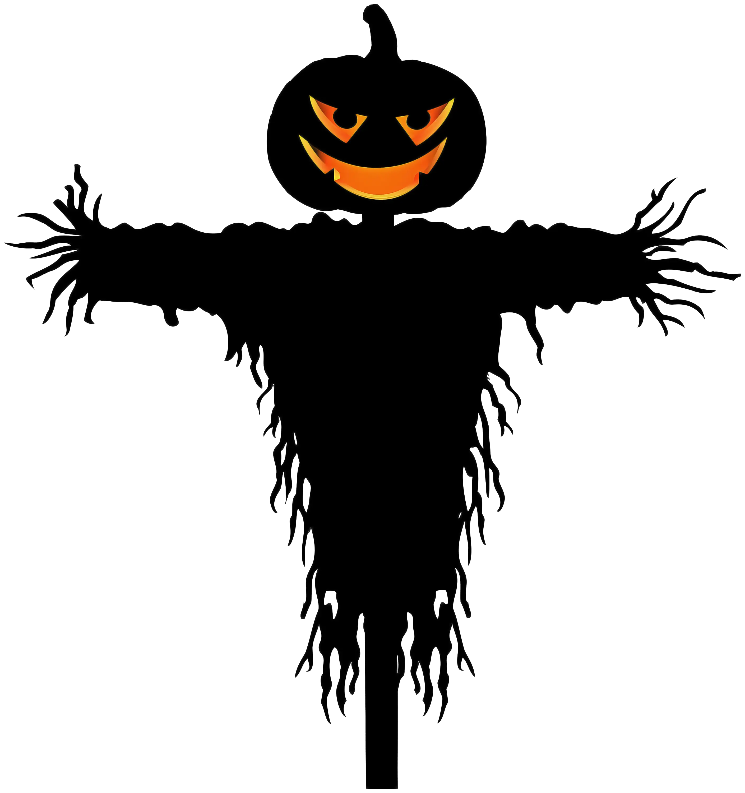 Spooky Scarecrow with Pumpkin Head for Halloween