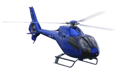 Blue Helicopter in Flight