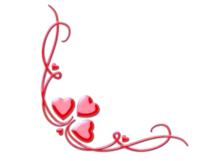 Red Hearts Corner Design with Swirls