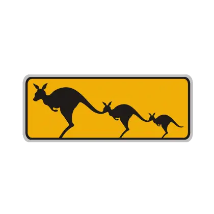 Kangaroo Road Sign