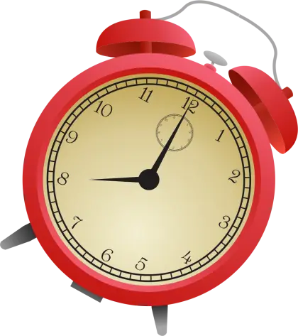 Red Vintage Alarm Clock Illustration