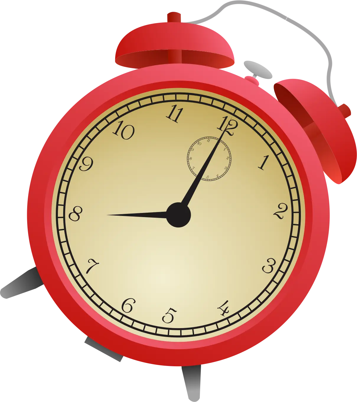 Red Vintage Alarm Clock Illustration