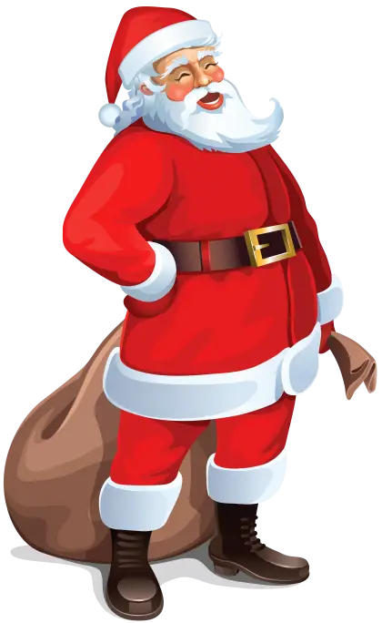 Jolly Santa Claus with Gift Sack for Christmas