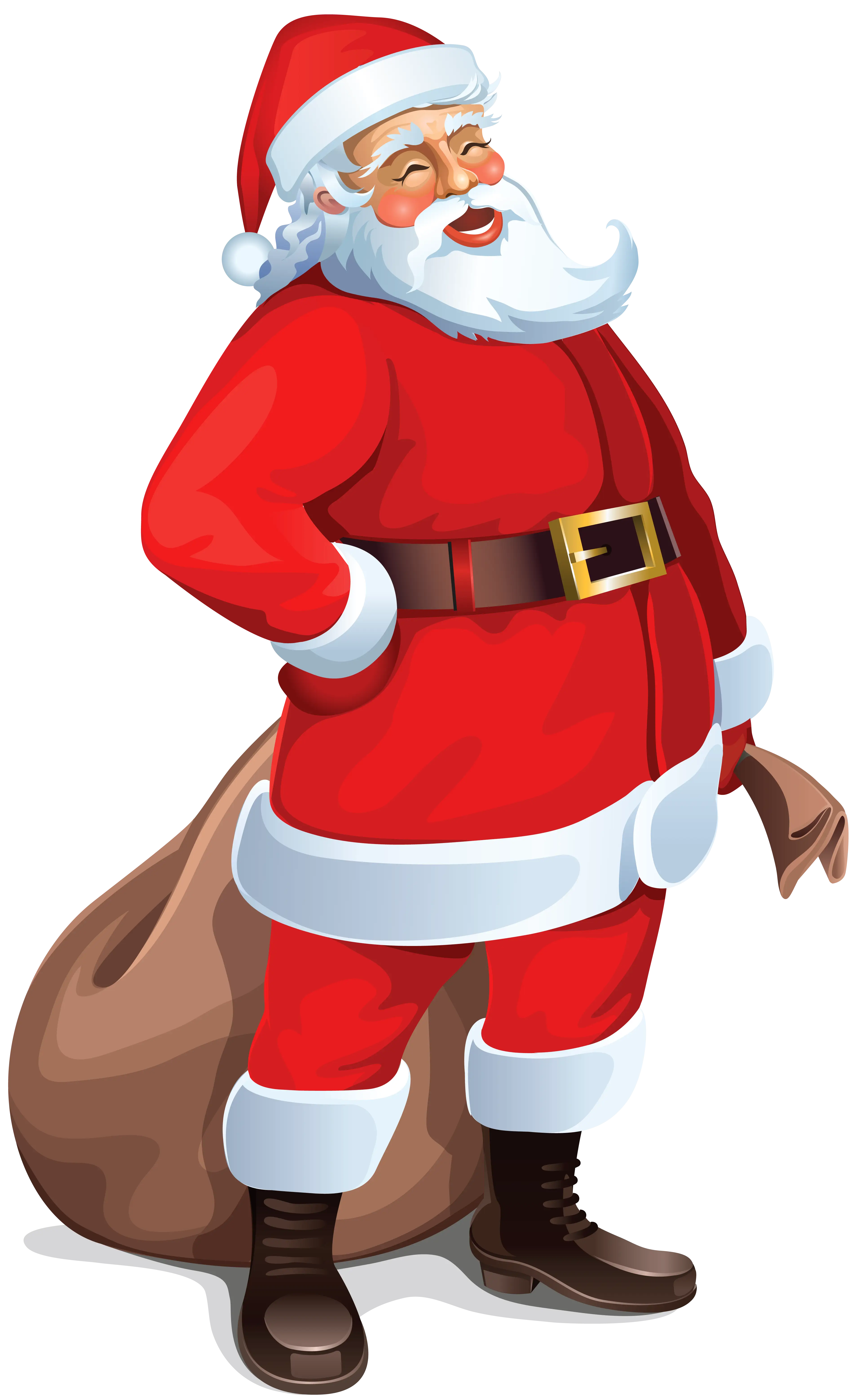 Jolly Santa Claus with Gift Sack for Christmas