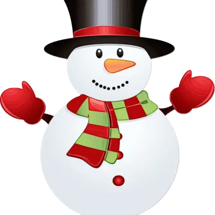 Festive Snowman with Scarf and Hat