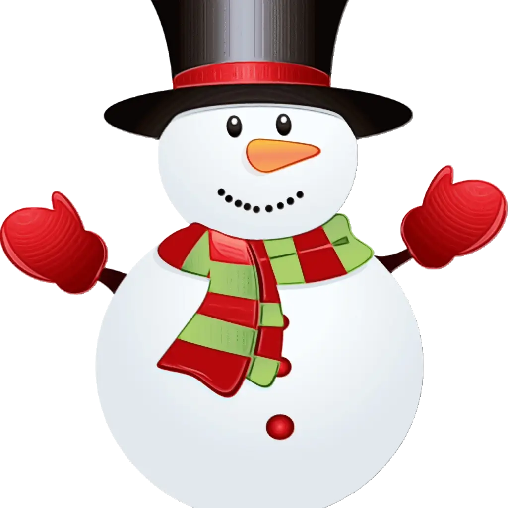 Festive Snowman with Scarf and Hat