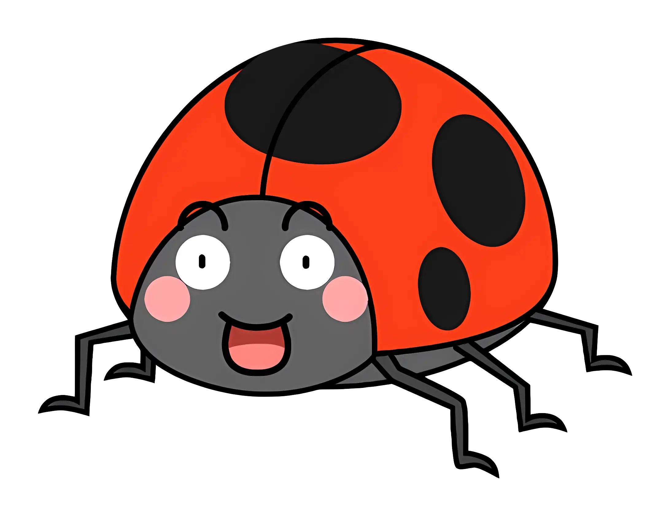 Ladybug Cartoon with Red and Black Design