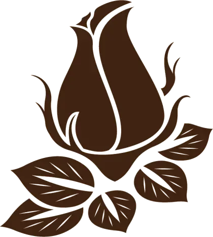Brown Rose Silhouette Decorative Art