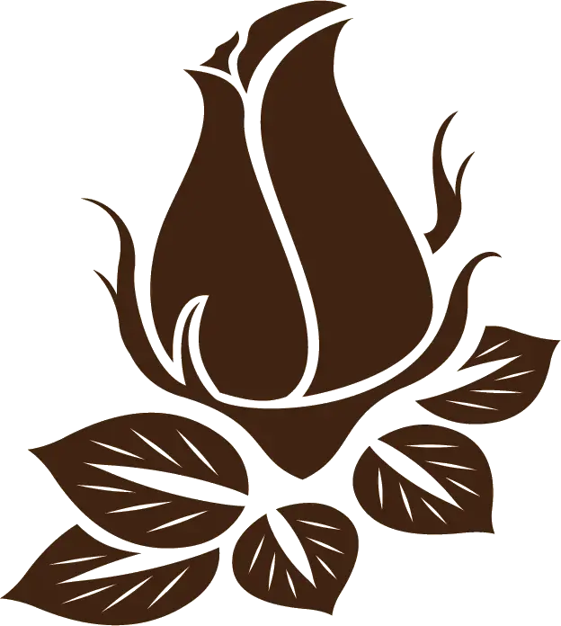 Brown Rose Silhouette Decorative Art