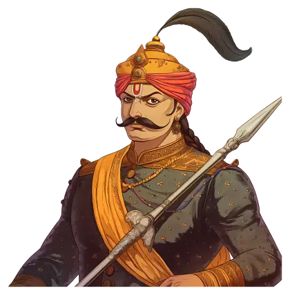 Indian Historical Warrior Illustration