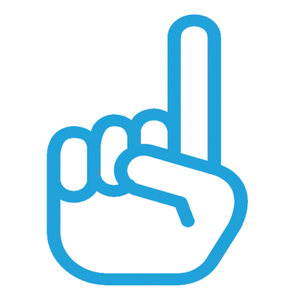 Hand Pointing Up Icon in Minimalist Design