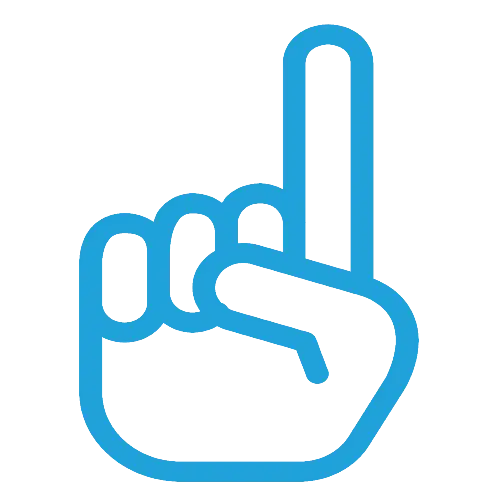 Hand Pointing Up Icon in Minimalist Design