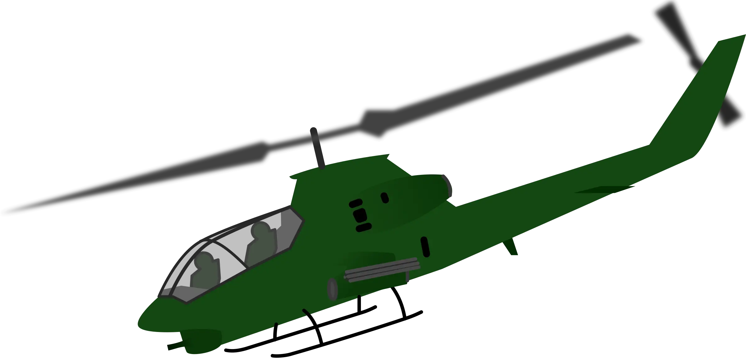 Green Helicopter in Flight