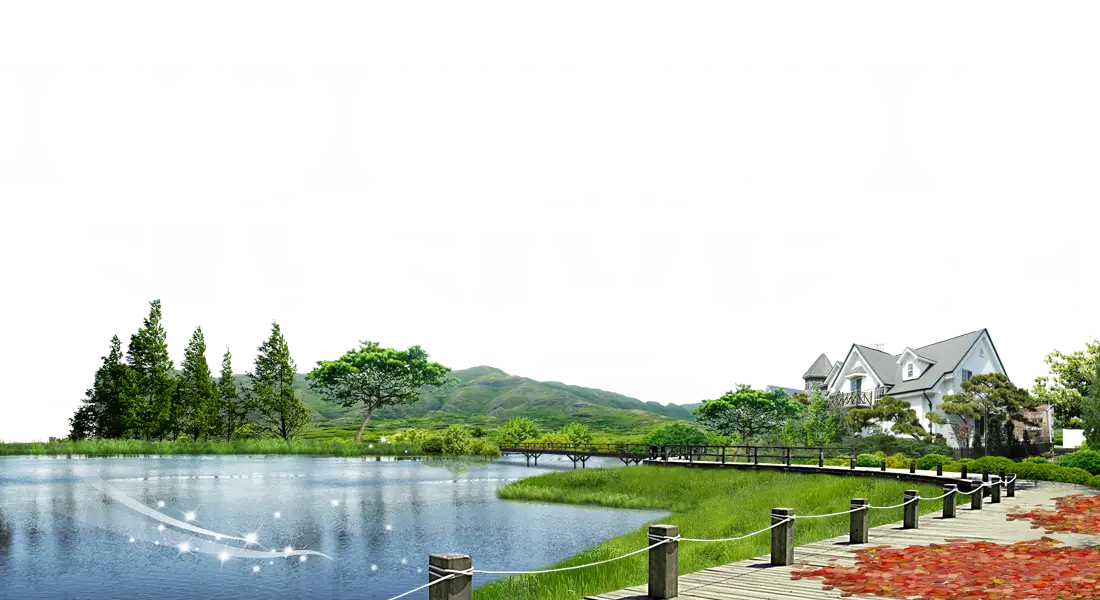 Lakeside House with Trees