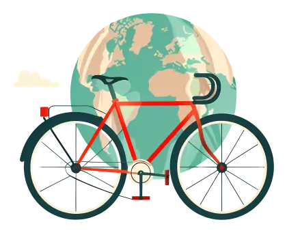 Bicycle Illustrated with Earth Background