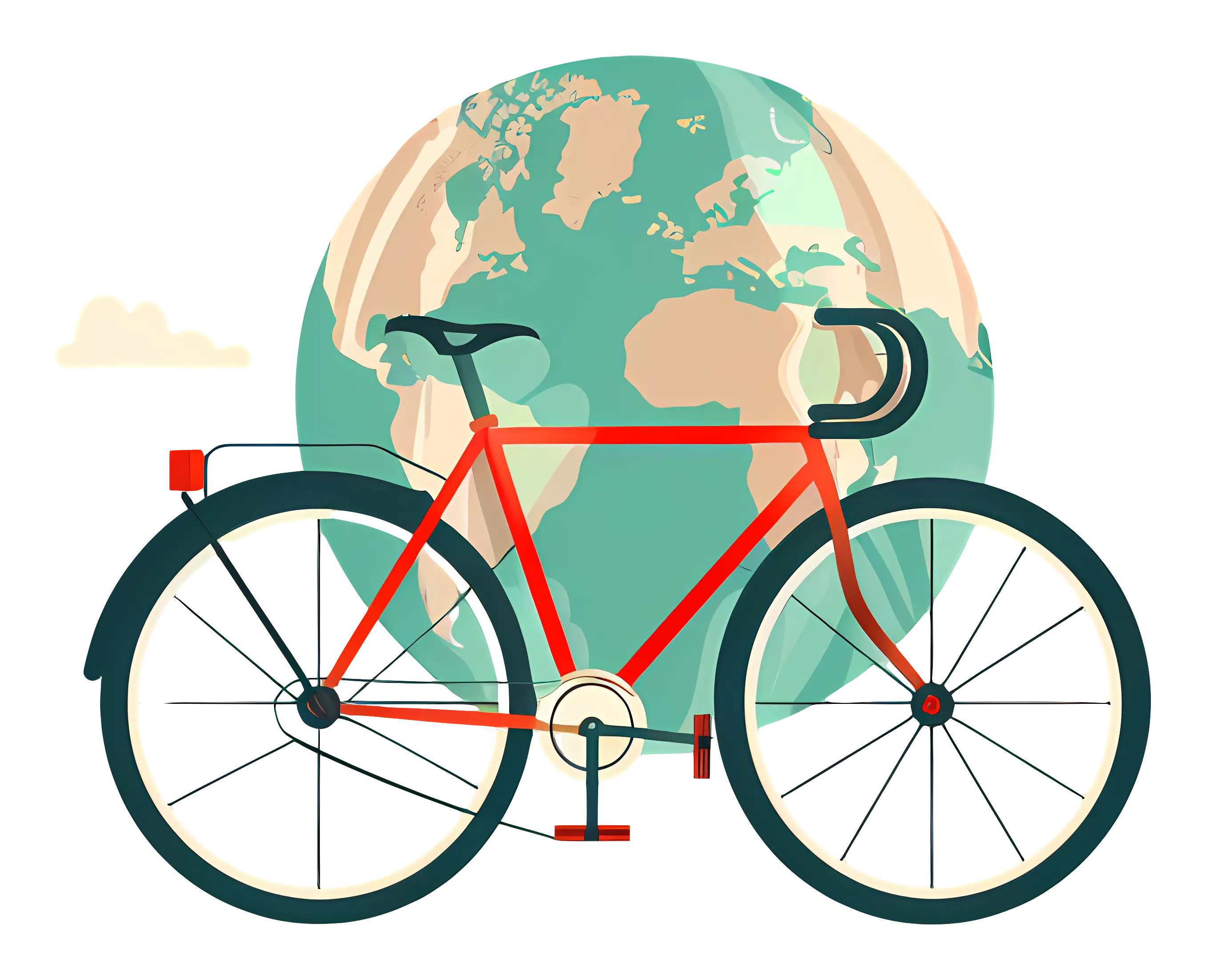 Bicycle Illustrated with Earth Background