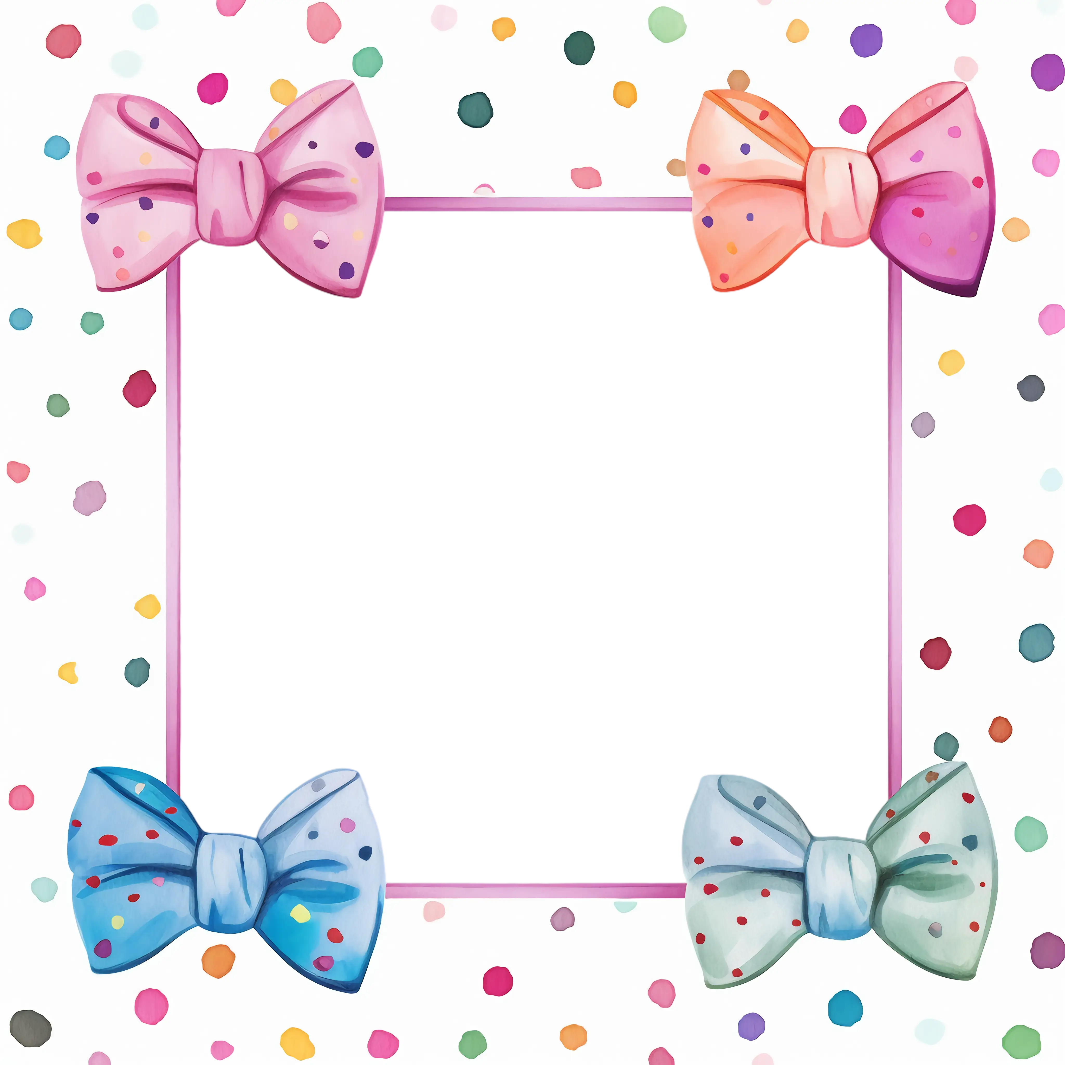 Colorful Frame Decoration with Bows