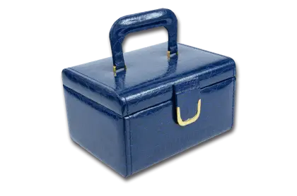 Blue Jewelry Storage Box with Handle