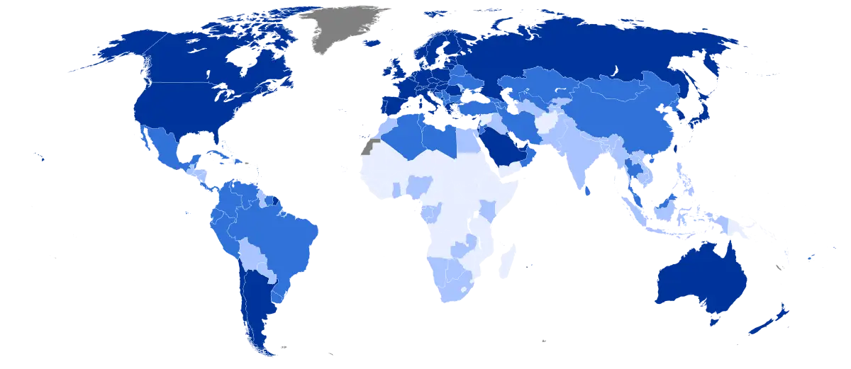 Blue World Map Illustration
