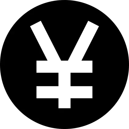 Yen Currency Symbol in Black Circle