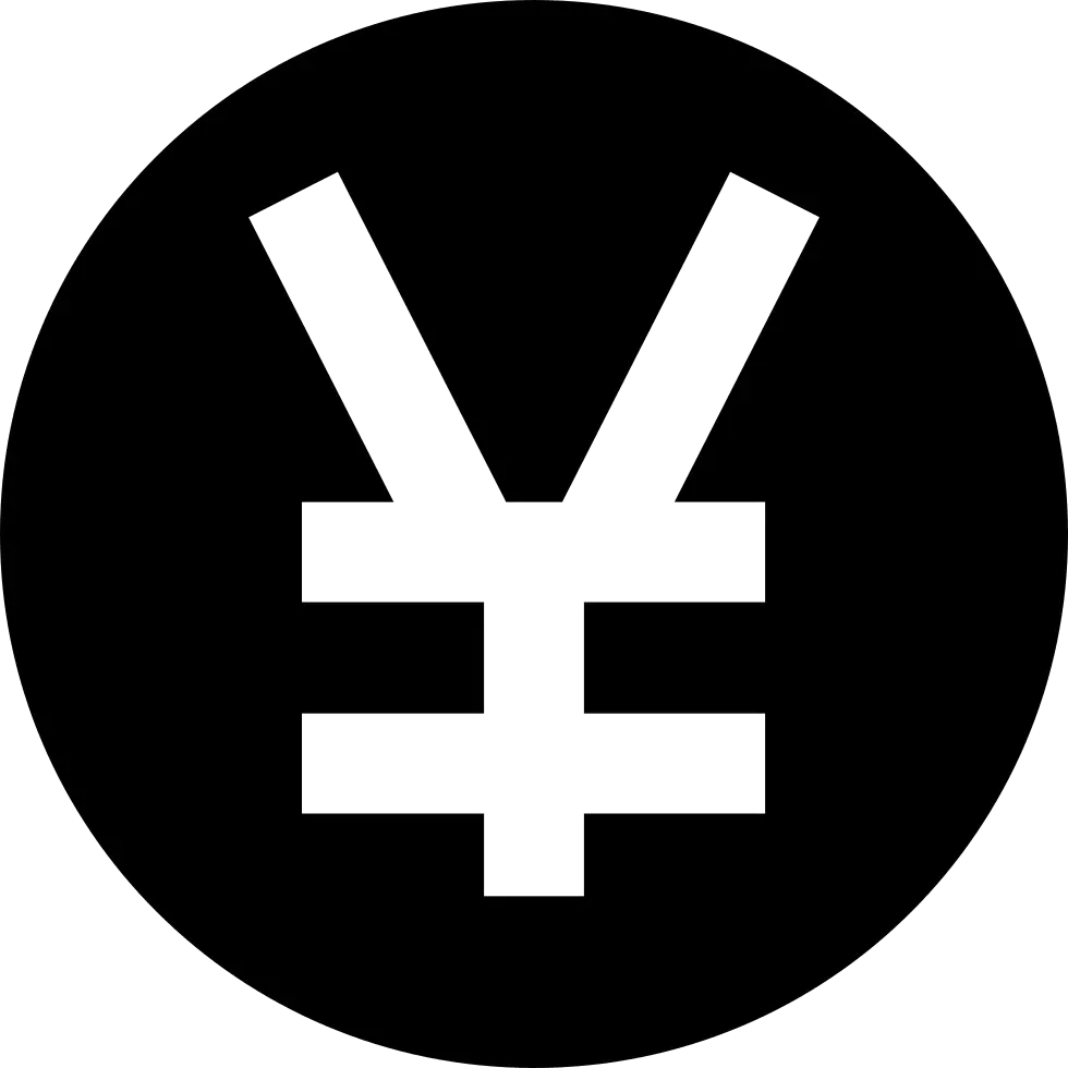 Yen Currency Symbol in Black Circle
