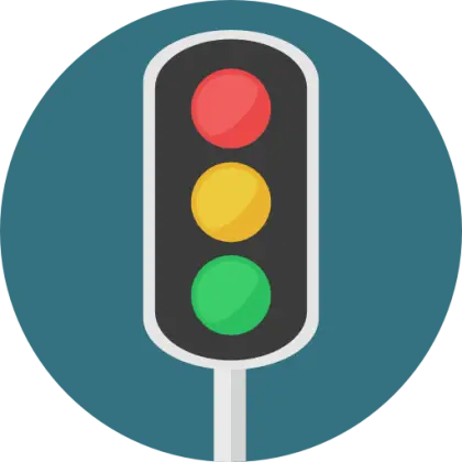Green, Yellow, and Red Traffic Light