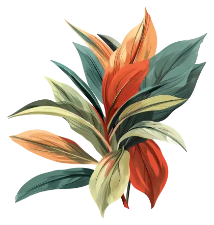 Tropical Leaves Watercolor Illustration