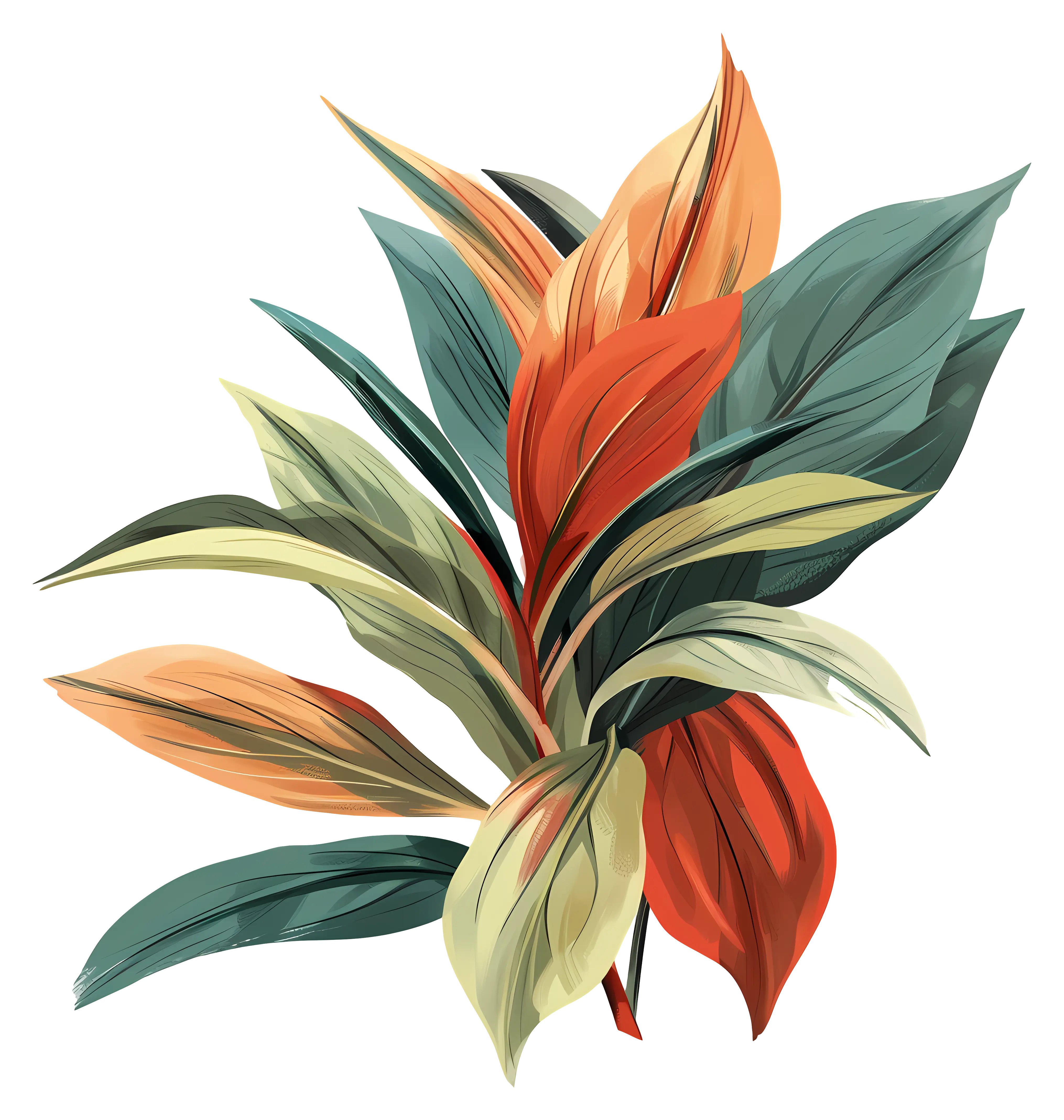 Tropical Leaves Watercolor Illustration