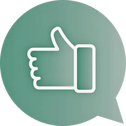 Green Thumbs Up Symbol for Approval