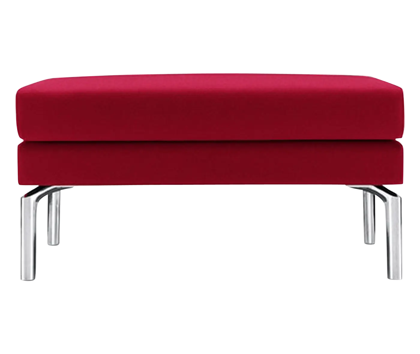 Modern Red Ottoman with a Metal Base