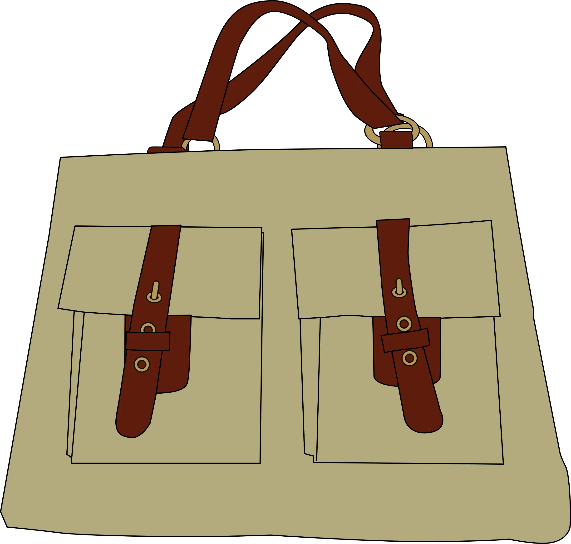 Beige Handbag with Functional Pockets