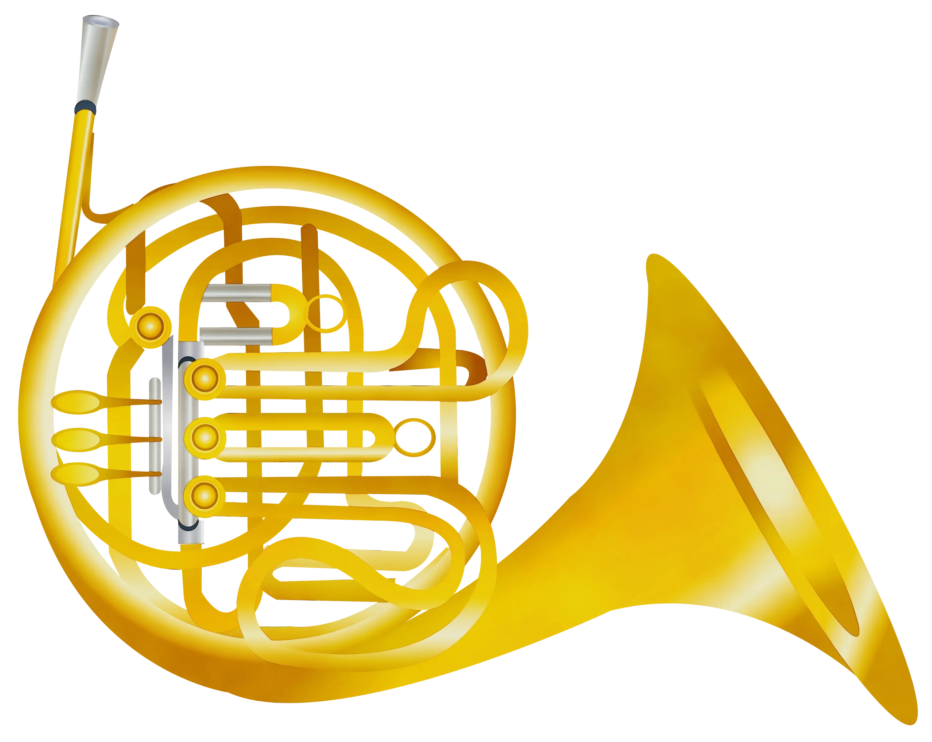Golden French Horn Illustration