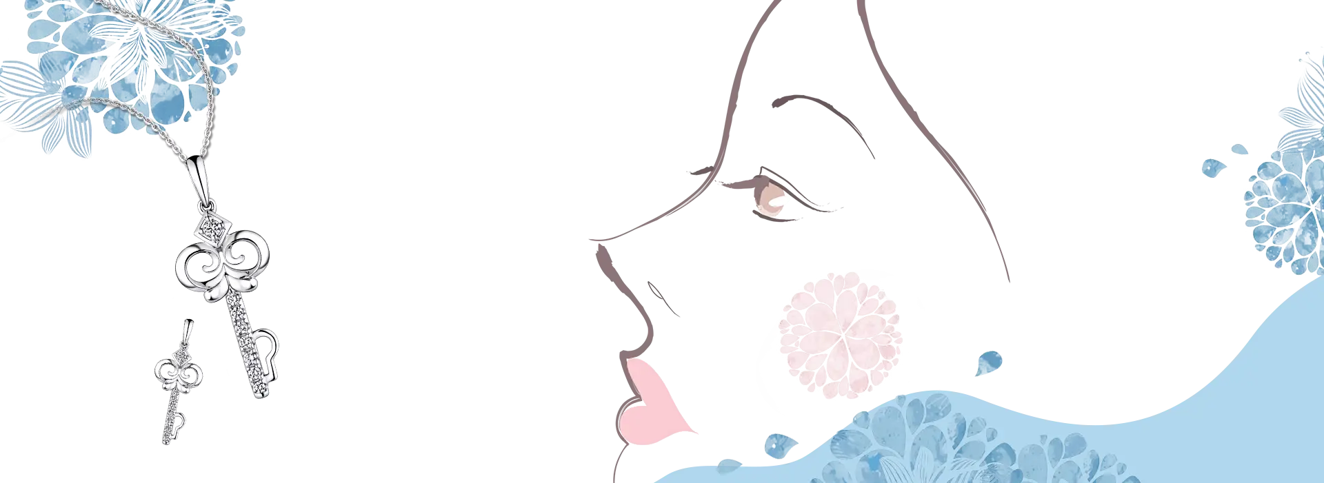 Artistic Face Profile with Key