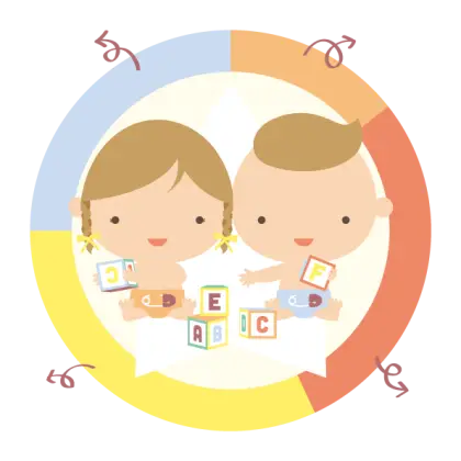 Babies Playing with Alphabet Blocks