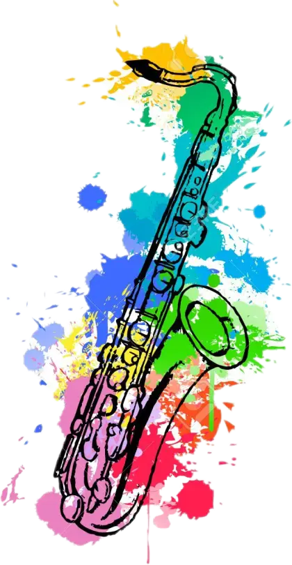 Colorful Saxophone with Artistic Background