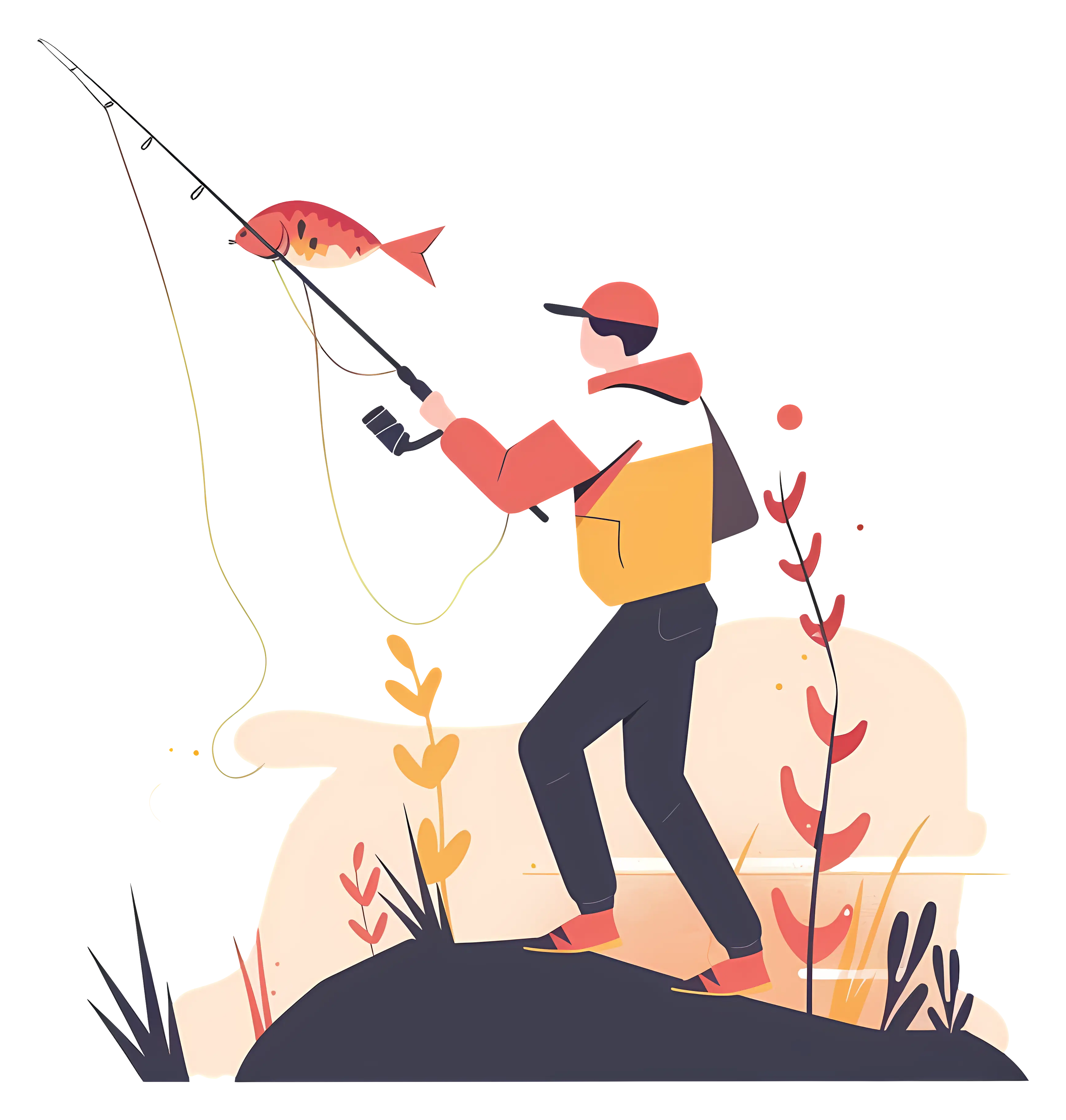 Man Fishing with a Rod