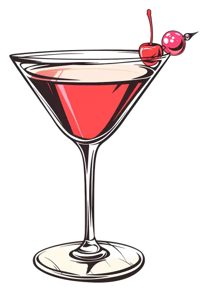 Pink Cocktail in Glass