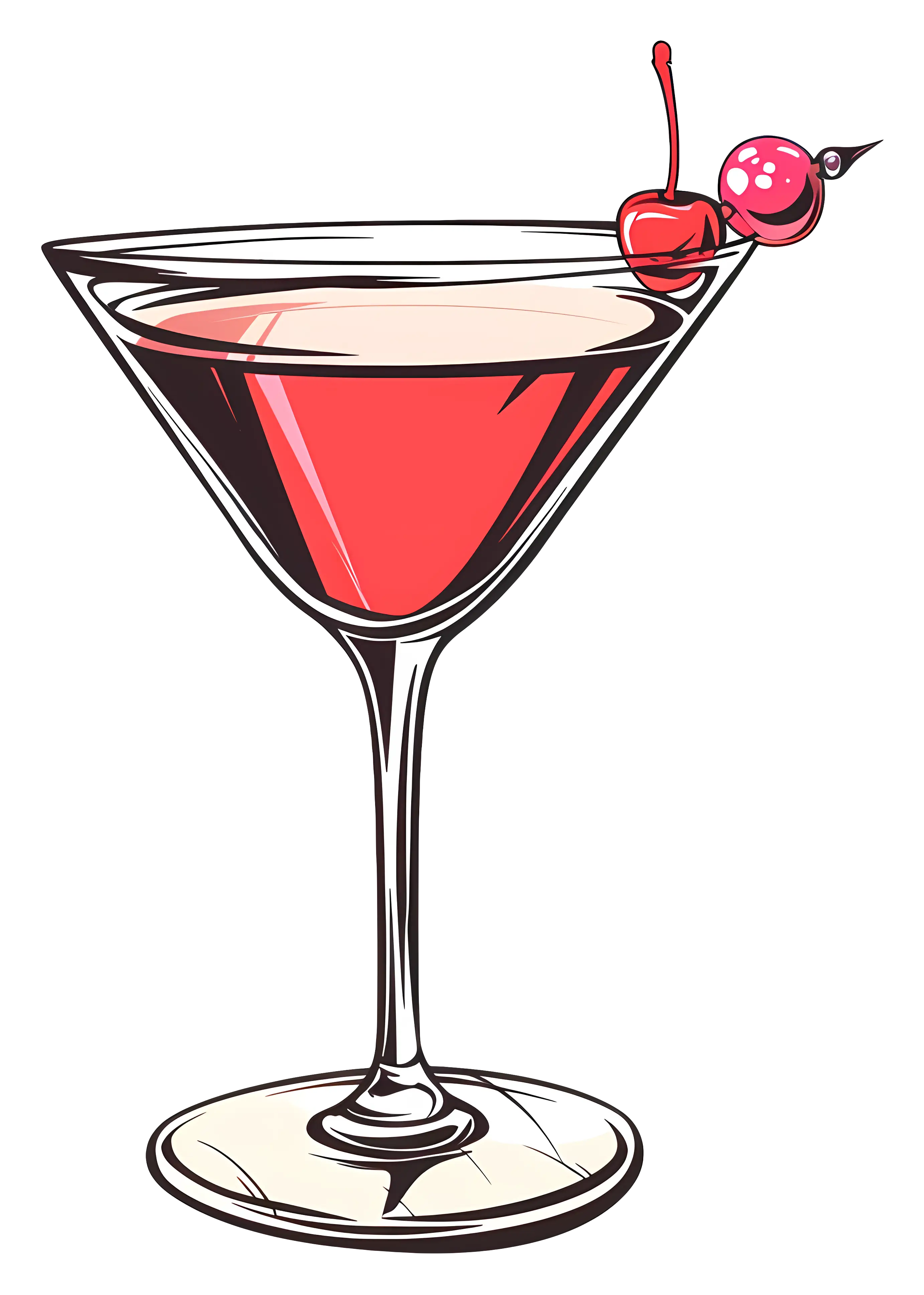 Pink Cocktail in Glass
