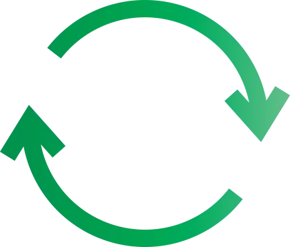 Green Circular Arrows for Recycling Concept