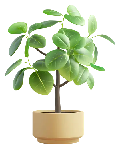 Potted Plant with Green Leaves for Home Decor