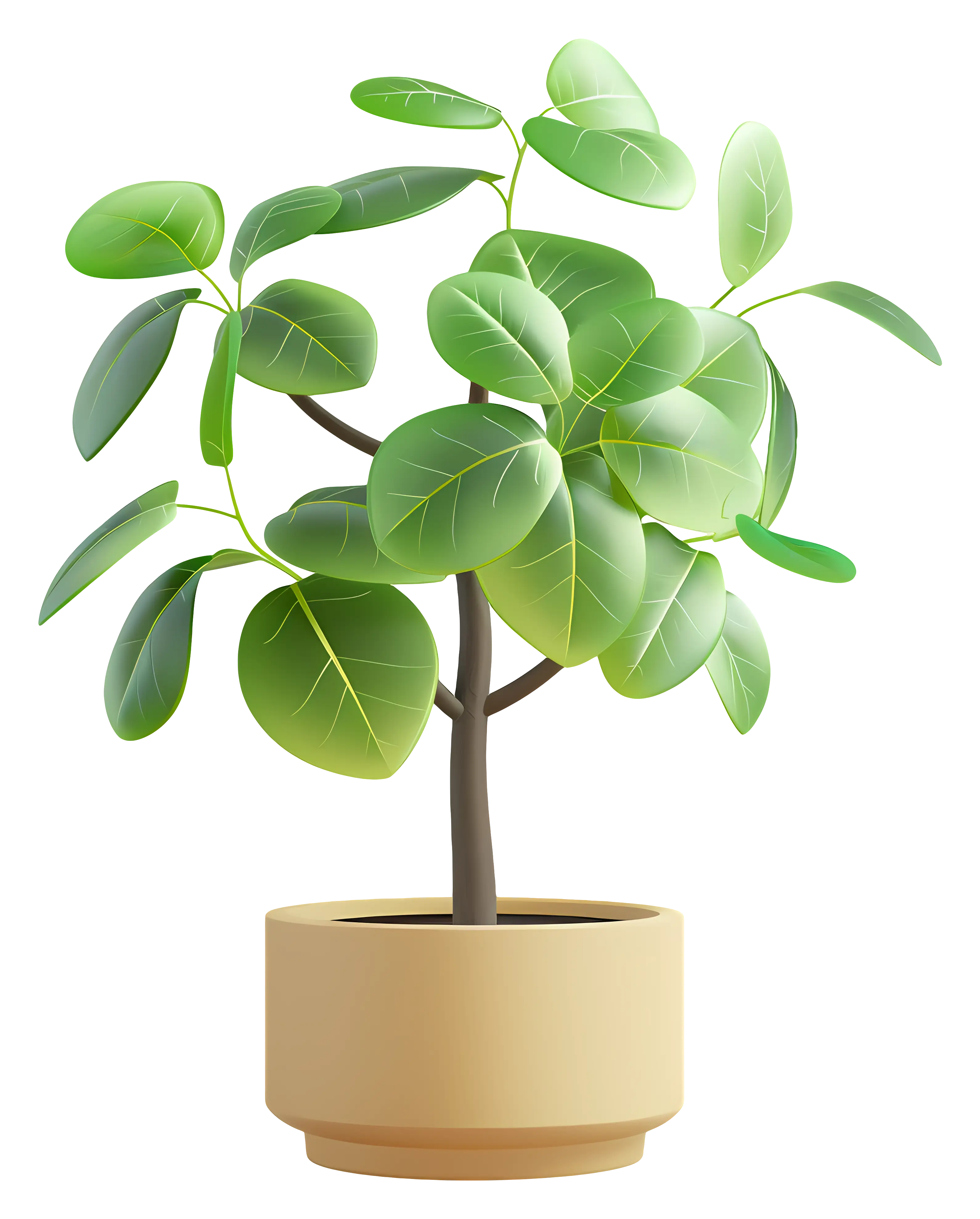 Potted Plant with Green Leaves for Home Decor