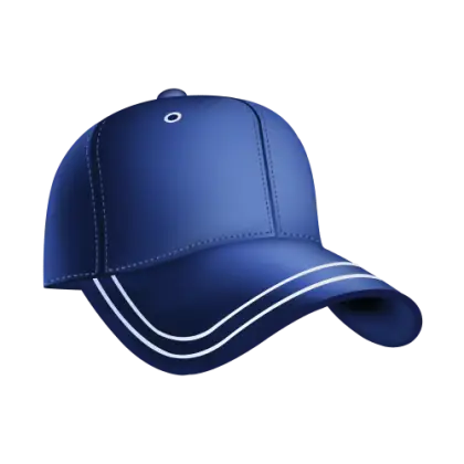 Blue Cap with White Stripes Design