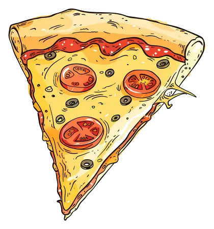 Yummy Pizza Slice with Tomatoes and Toppings