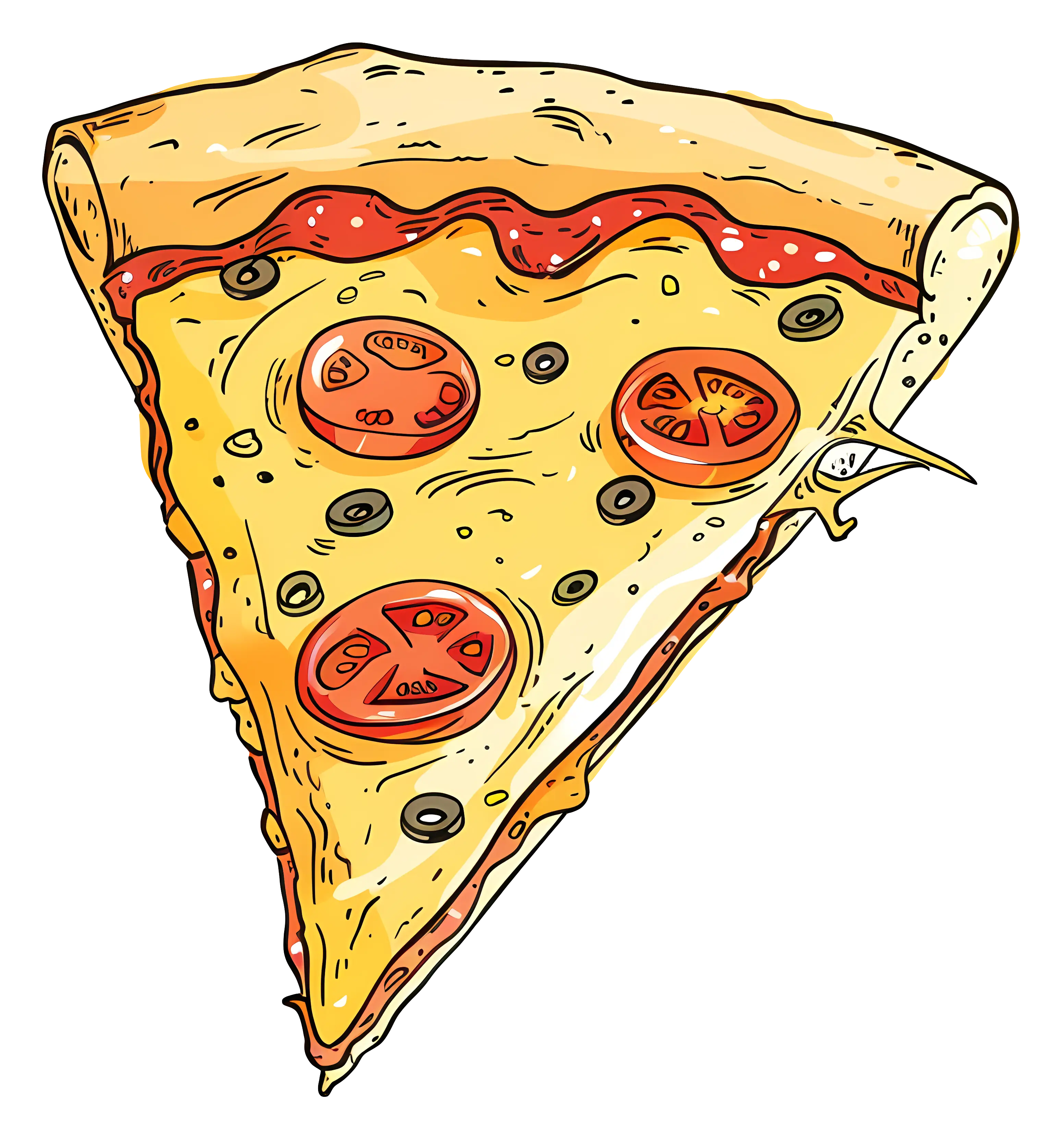 Yummy Pizza Slice with Tomatoes and Toppings