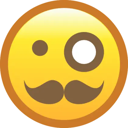 Monocle Emoji with Mustache